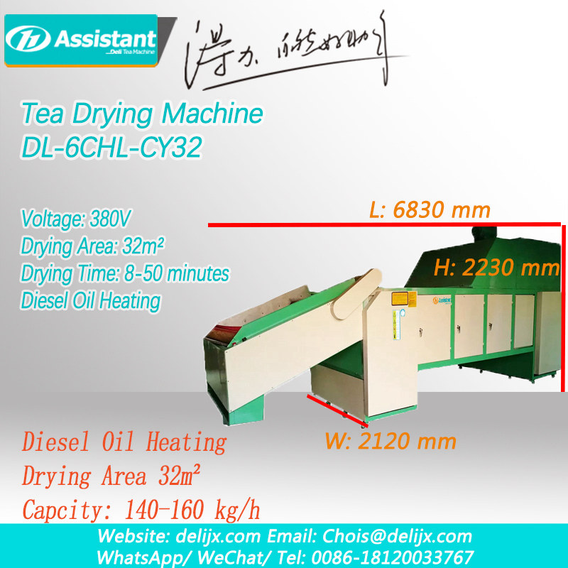 औद्योगिक कन्वेयर बेल्ट प्रकार माइक्रोवेव हर्ब पत्ते ड्रायर / माइक्रोवेव चाय सुखाने की मशीन dl-6chl-cy24